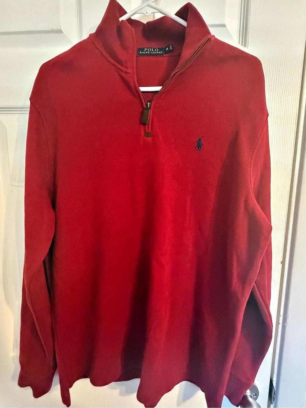 Polo Ralph Lauren Quarter-Zip Pullover Sweater Men's Red Medium